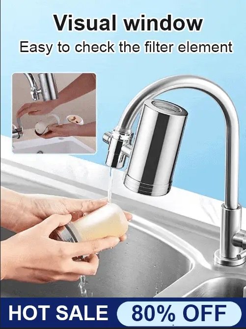 🔥 Installation-free Stainless Steel Household Faucet Water Purifier