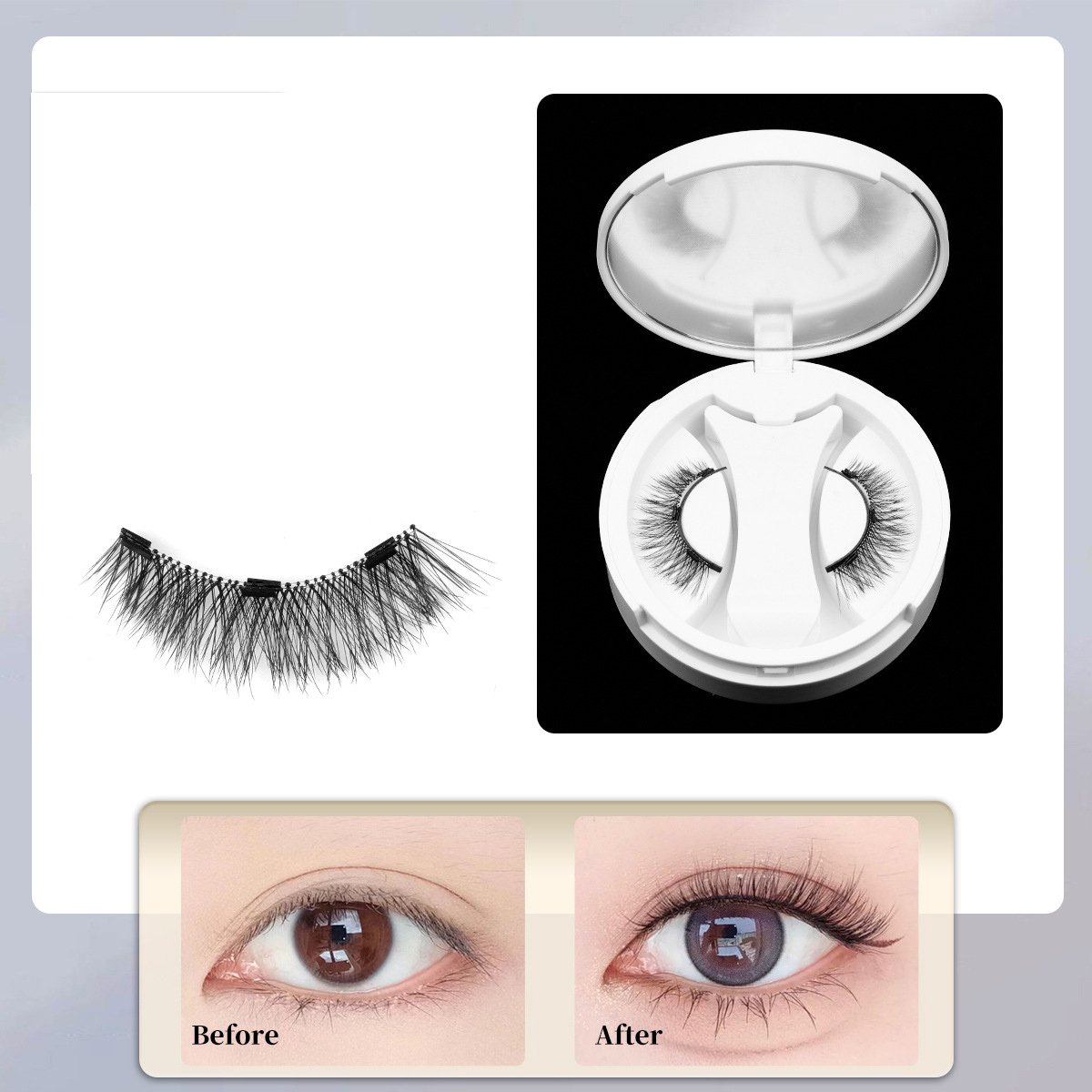 Soft Magnetic Eyelashes All-in-One Box, Reusable