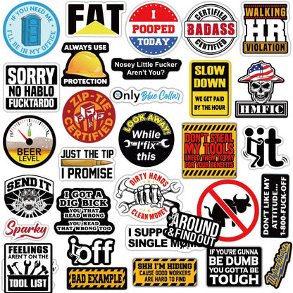 🔥🔥150Pcs Blue Collar Funny Stickers 👷‍♂️