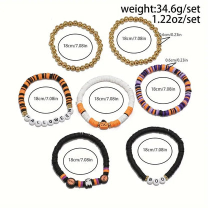🎃👻7-Piece New Ambiance Halloween Bracelet Set💖