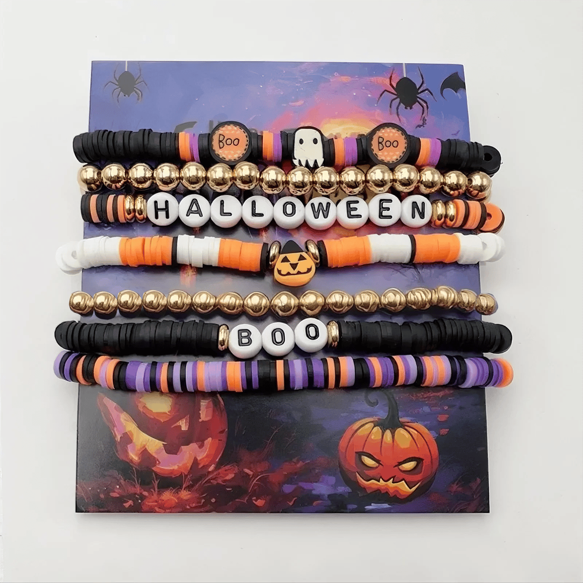 🎃👻7-Piece New Ambiance Halloween Bracelet Set💖