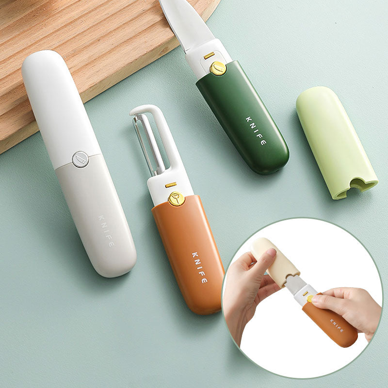 🔥🔥🔥Limited Time Offer $10🔥🔥🔥 - Portable Compact 2-in-1 Fruit Knife and Peeler